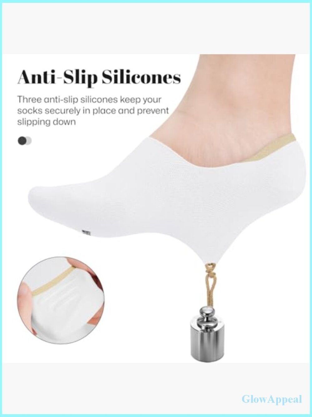 No Show Socks Women Non Slip Low Cut Cotton Liner Socks 4 Pairs - Picture 2 of 7